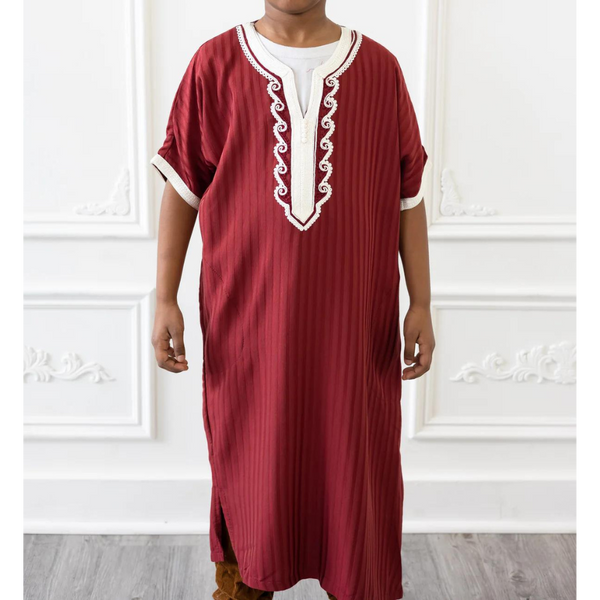 Kids Moroccan Short Sleeve Flame Red