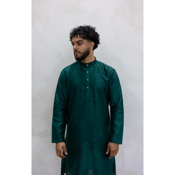 Sale Two Piece Suit Straight Fit Kurta - Green