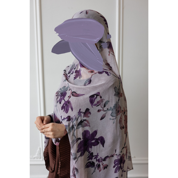 Floral Chiffon Hijab - Dahlia