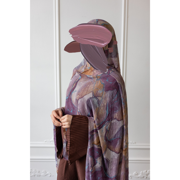 Marble Chiffon Hijab - Purple Quartz