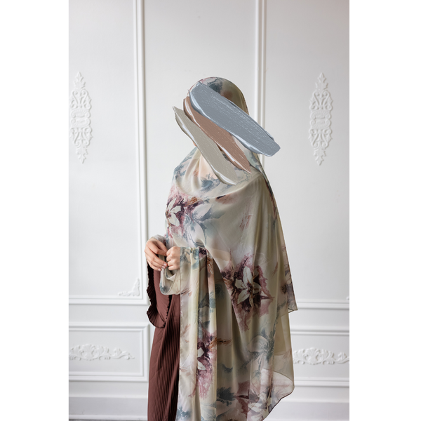 Floral Chiffon Hijab - Hydrangea