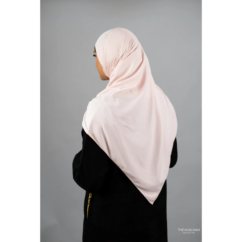 Pale Blush Ribbed Jersey Hijab