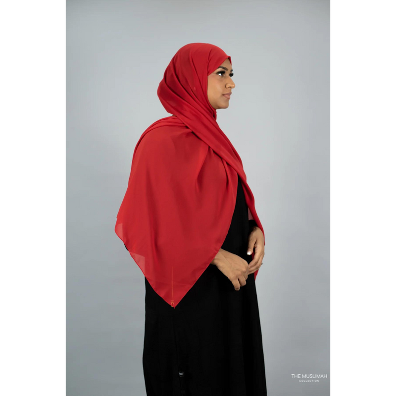 Ruby Red Chiffon Hijab