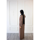 Sawda Textured Crepe Abaya (Deep Almond)
