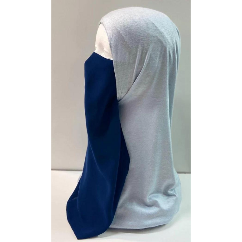 Luxury Navy Blue Elastic Half Niqab