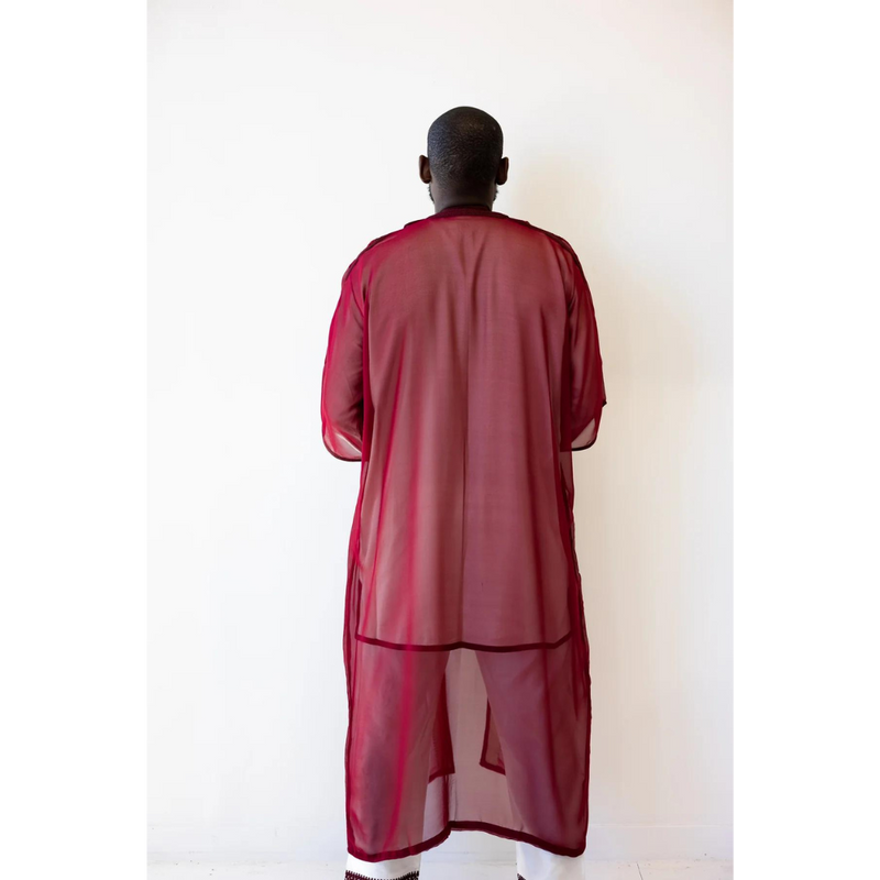 Sale Moroccan Suit Set with Overcoat Burgundy