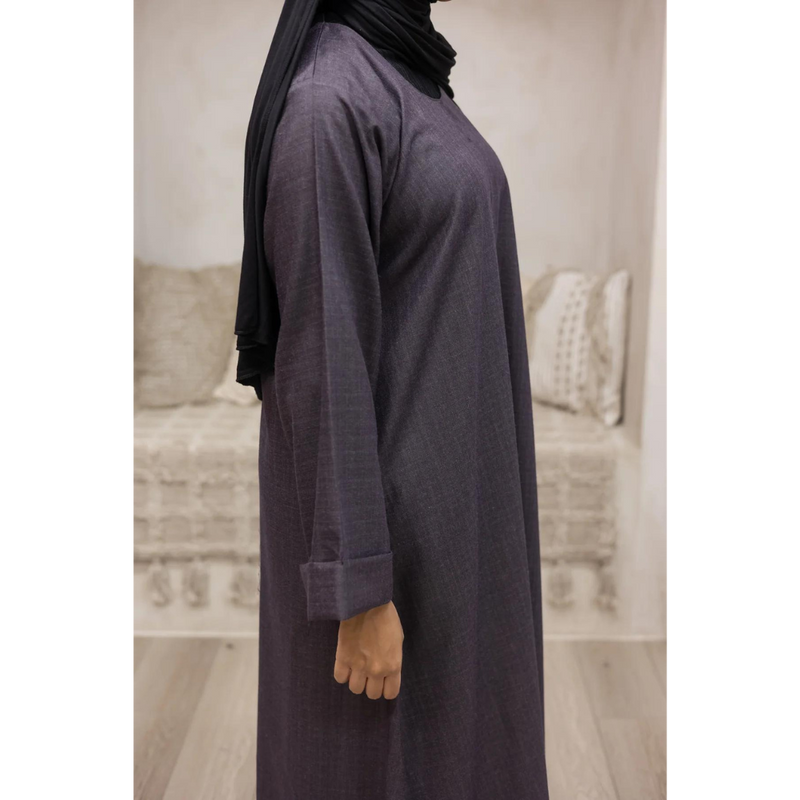 Luxury Linen Abaya - Midnight Onyx