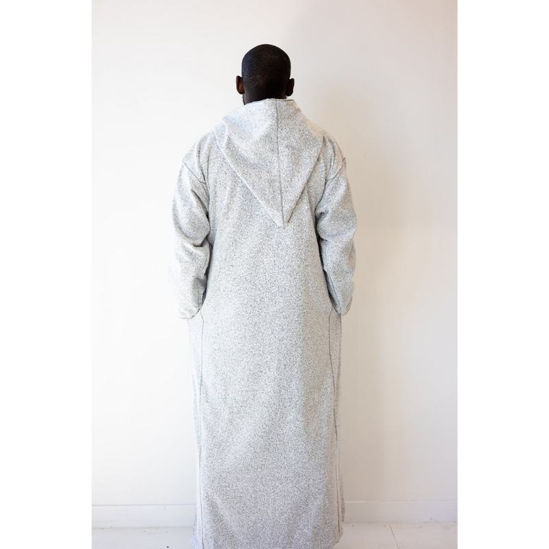 Moroccan Hand Stitched Milifa Hoodie Misty Steel