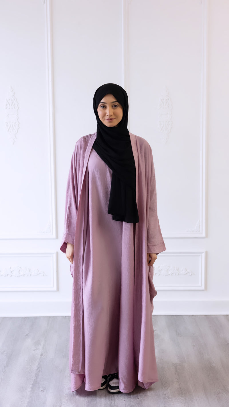 Slip Dress and Loose Fit Abaya - Iris Purple