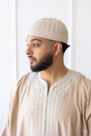 TrueFit Brimless Kufi Skullcap (White/Beige)