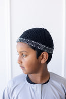 TrueFit Brimless Kufi Skullcap (Black & White)