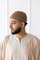 TrueFit Brimless Kufi Skullcap (Brown)