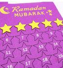 Purple Ramadan Calendar Eid Countdown + 30 Gold Stars - Home Decor
