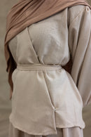 Resort Textured Skirt & Blouse Set - Sand