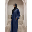 Luxury Linen Abaya (Deep Sea)