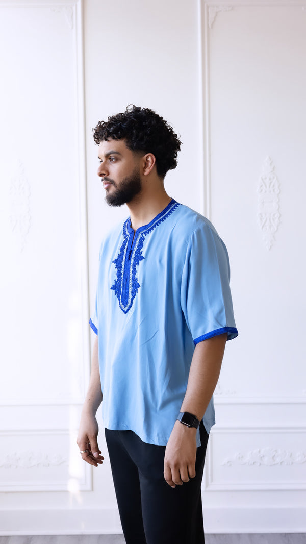 Moroccan T-Shirt Sky Blue