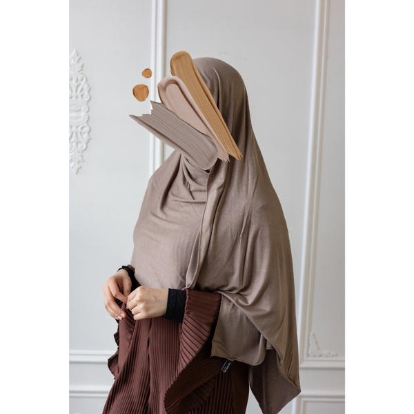 Jersey Hijab - Fossil Brown