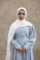 Resort Textured Skirt & Blouse Set - Cream - Blue Tulle