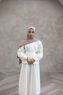 Resort Textured Skirt & Blouse Set - Cloud Cream