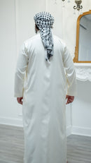 Saudi Collared Thobe Jubbah - Hamza Collection (Creme)