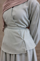 Resort Textured Skirt & Blouse Set - Whipped Pistachio