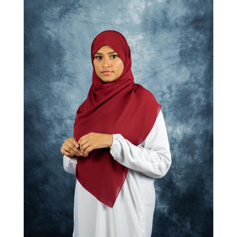 Cranberry Silk Crinkle Chiffon Hijab