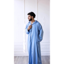 Moroccan Style Hoodie Thobe (Pacific Blue)