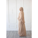 Chiffon Layered Glam Abaya (French Vanilla)