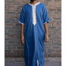 Moroccan Short Sleeve Thobe (North Carolina Blue)