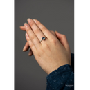 London Blue Topaz Sterling Silver Halo Ring