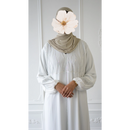 Eid Abaya Rain Splatter (White)