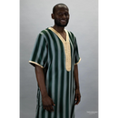 Moroccan Striped Thobe (Emerald Green)