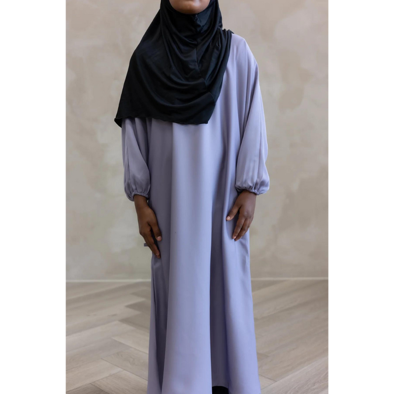 Mini Muslimah Kids Girls Abaya Wolf Grey