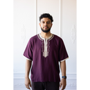 Moroccan T-Shirt (Burgundy & Cream)