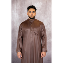 Saudi Collared Thobe (Coffee Brown)
