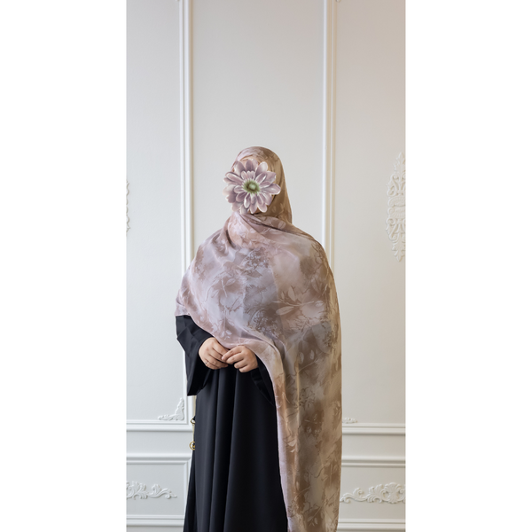 Printed Chiffon Hijab (Velvet Pink)
