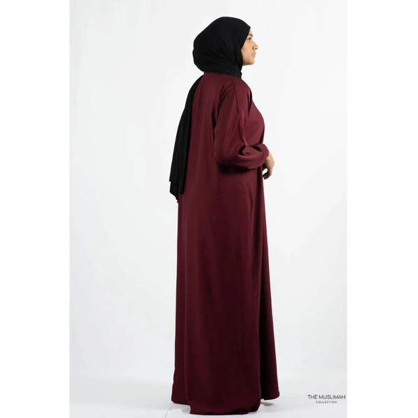 Hafsa Abaya Maroon XL Plus Size