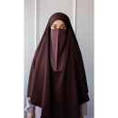 Luxury Black Elastic Half Niqab (Cocoa Brown)