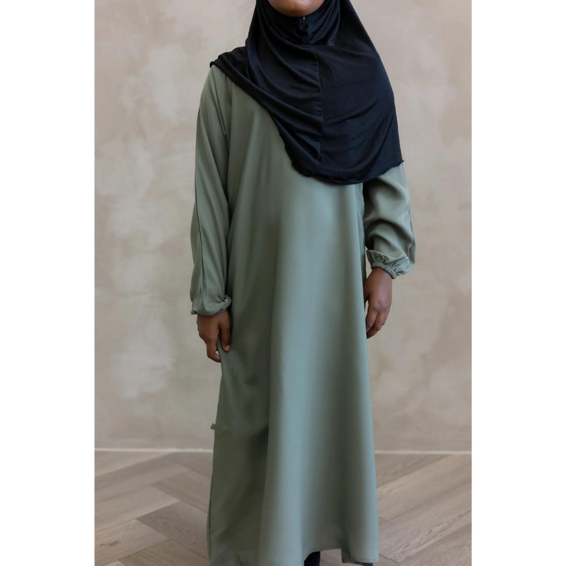 Mini Muslimah Kids Girls Abaya Green Tea