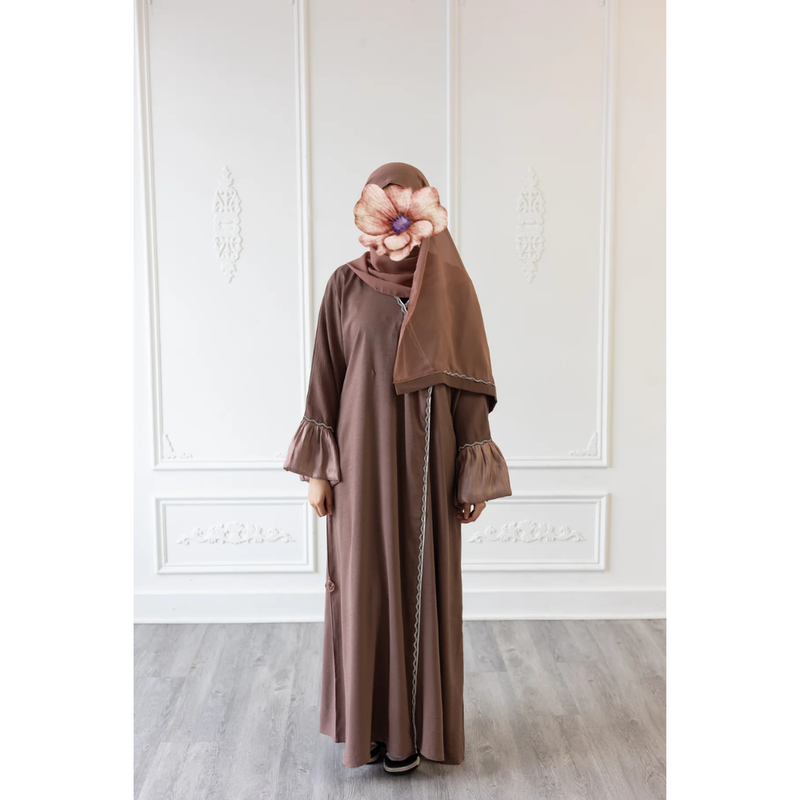 CLEARANCE SALE Eid Abaya Puff Sleeve Glam Abaya (Truffle)