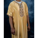 Moroccan Short Sleeve Thobe (Gold & Blue)