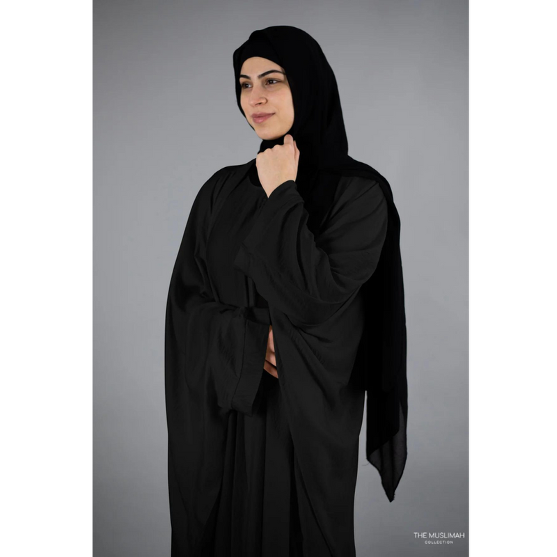 Slip Dress and Loose Fit Abaya (Black)