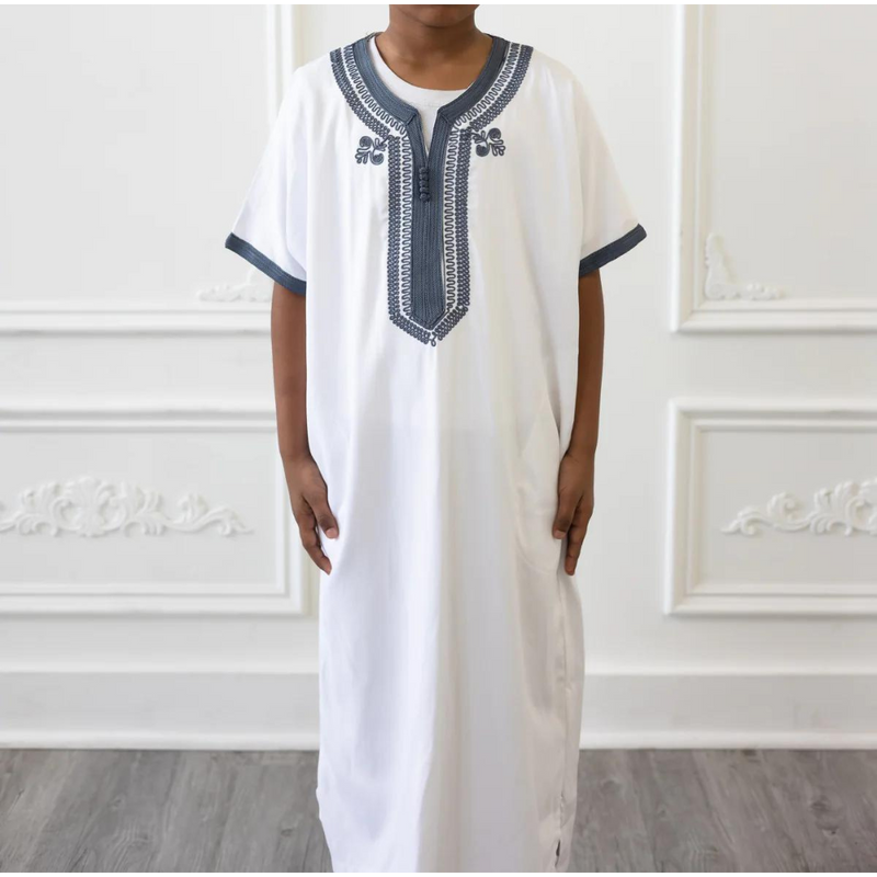 Kids Moroccan Short Sleeve (White)