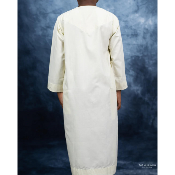 Mini Muslim Kids Boys Thobe Cornsilk for Kids/Boys