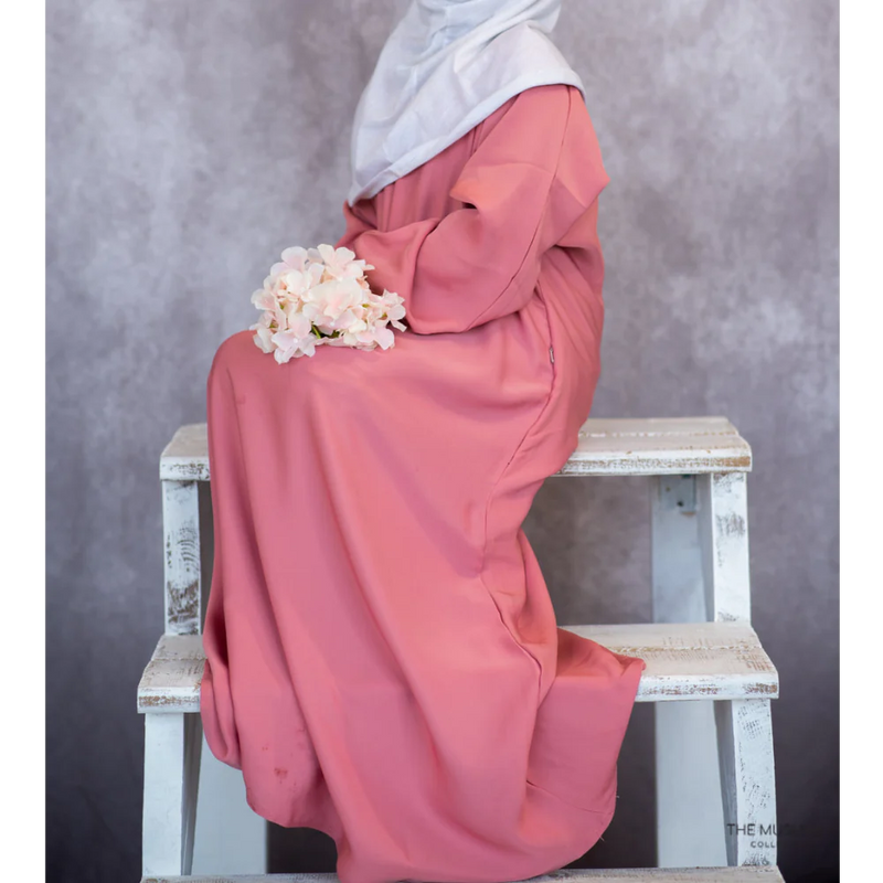 Sample Sale - Mini Muslimah Kids Girls Abaya Coral Pink