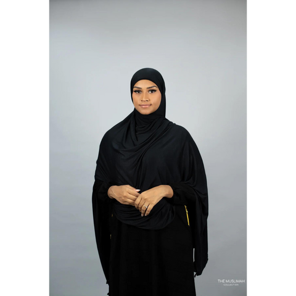 Black Jersey XL Hijab