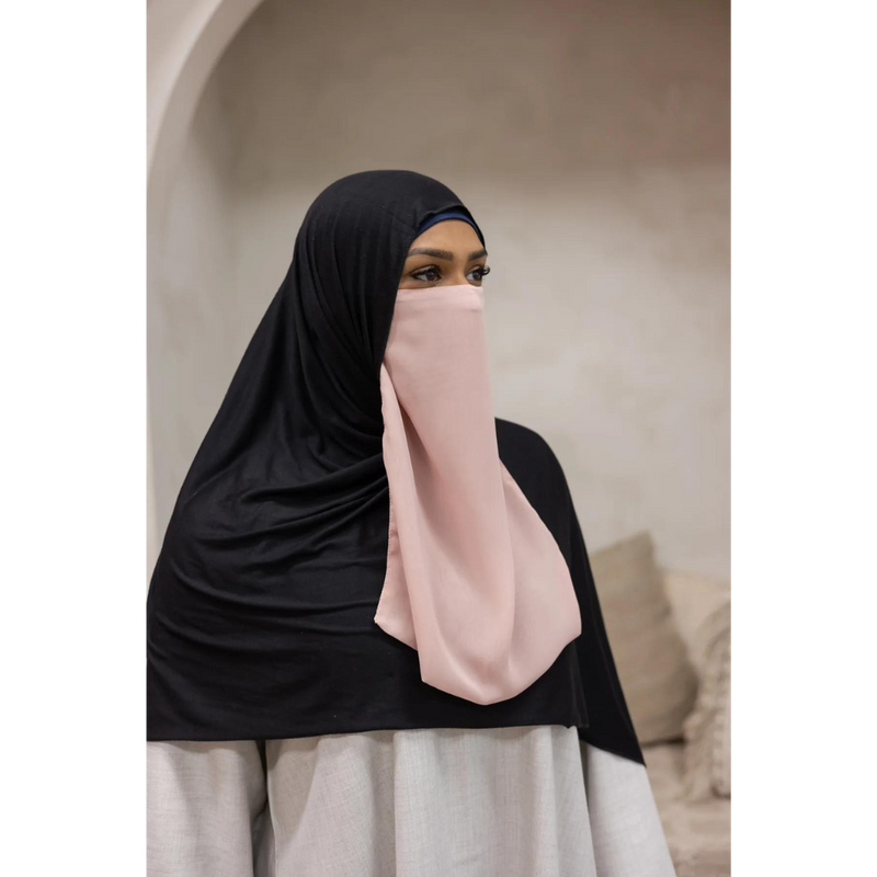 Pink Blush Elastic Half Niqab