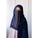 Elastic Half Niqab Dark Grey