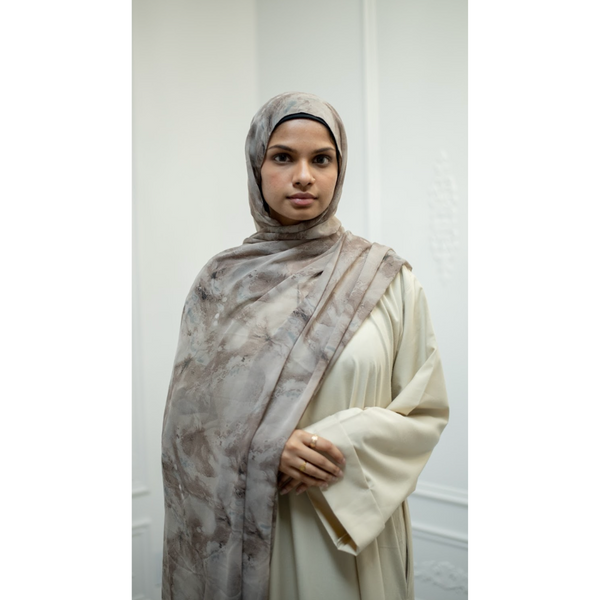 Printed Chiffon Hijab - Sienna Ripple (Style 12)