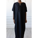 Moroccan Short Sleeve Kids-Boys Thobe  (Black)